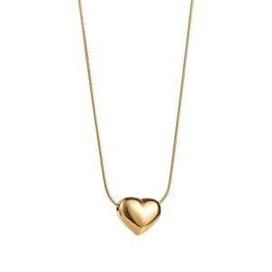MEENAZ pendant necklace chain for women girls Love anti tarnish stainless steel gold stylish Neck Chain | Heart Locket | Modern Design | Birthday Gift Valentine| Aesthetic Jewellery for women | Accessories